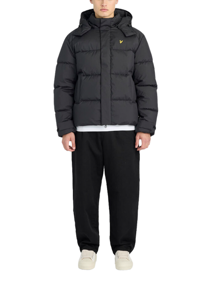 Lyle & Scott Hooded Puffer Jacket, Jet Black - view 2, Jet Black