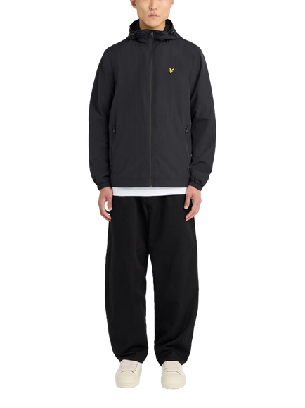 Lyle & Scott Taped Zip Through Hooded Jacket, Jet Black - view 2, Jet Black