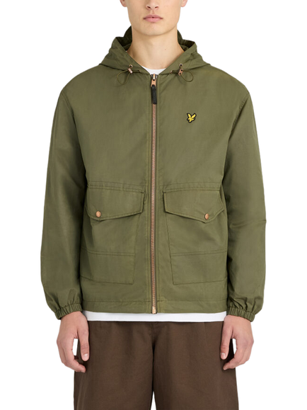 Lyle & Scott Waxed Hooded Utility Jacket, True Olive, True Olive
