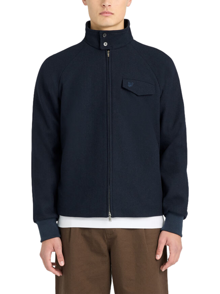 Lyle & Scott Wool Blend Harrington Jacket, Dark Navy, Dark Navy