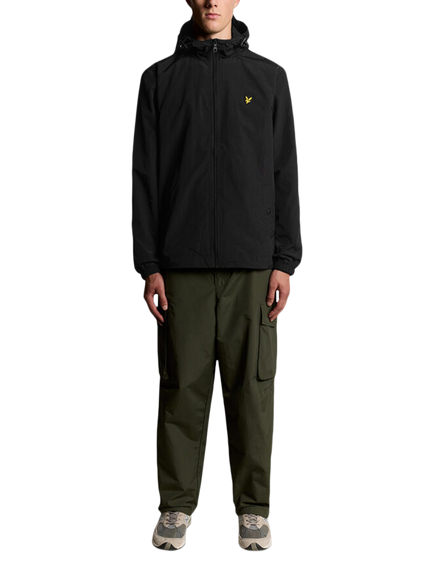 Lyle & Scott Zip Up Nylon Hooded Utility Jacket, Jet Black - view 2, Z865 Jet Black