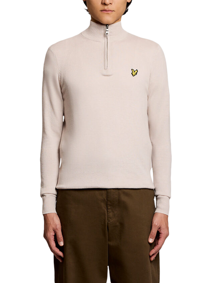 Lyle & Scott Quarter-Zip Cotton Jumper, W870 Cove, W870 Cove