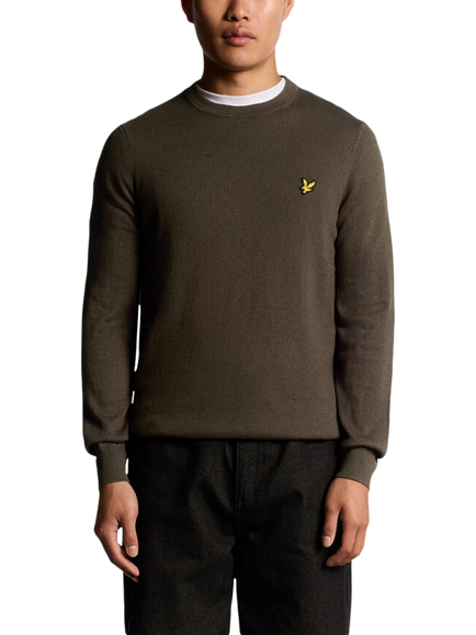 Lyle & Scott Cotton Rich Knit Crew Neck Jumper, X863 Espresso, X863 Espresso