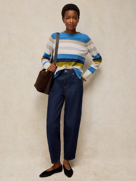 White Stuff Cashmere Striped Jumper, Blue/Multi, Blue/Multi