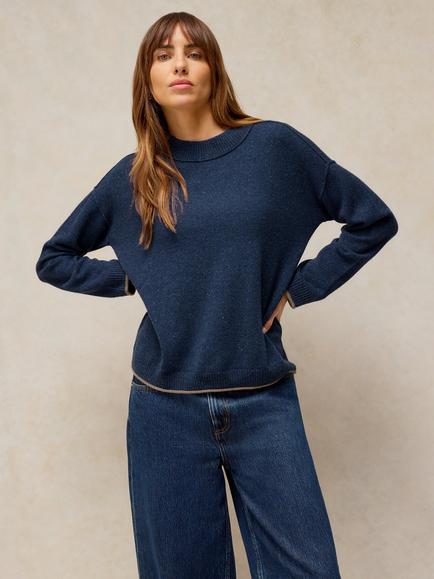 White Stuff Crew Neck Cashmere Jumper, Dark Navy