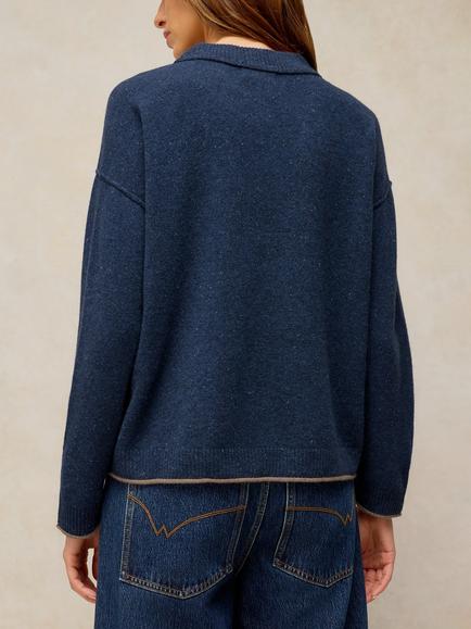 White Stuff Crew Neck Cashmere Jumper - view 2, Dark Navy