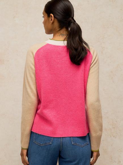 White Stuff Cashmere Jumper, Pink/Multi - view 2, Pink/Multi