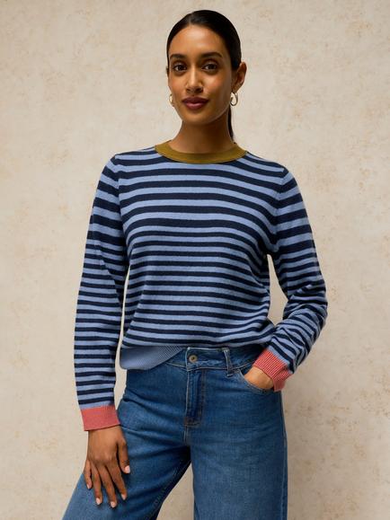 White Stuff Sansa Striped Jumper, Blue/Multi, Blue/Multi