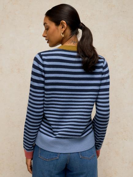 White Stuff Sansa Striped Jumper, Blue/Multi - view 2, Blue/Multi