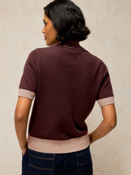 White Stuff Sansa Knitted T-Shirt, Dark Brown - view 2, Dark Brown