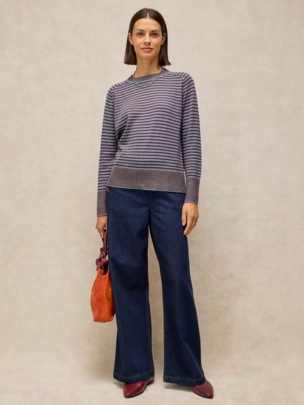 White Stuff Sienna Striped Jumper, Blue/Multi