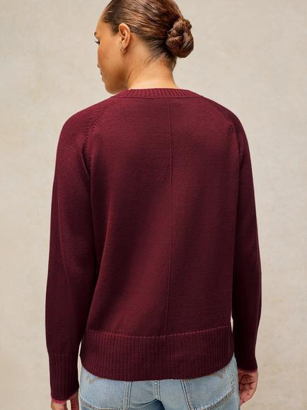 White Stuff Sienna Round Neck Jumper - view 2, Dark Plum