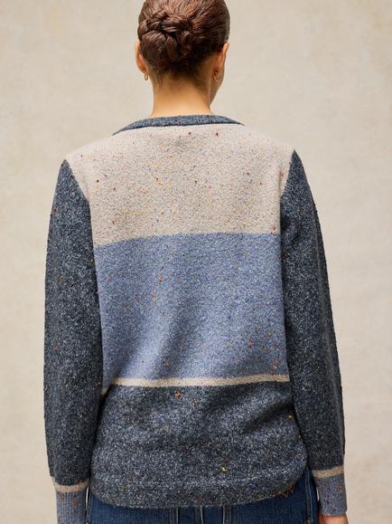 White Stuff Talia Colourblock Jumper, Blue/Multi - view 2, Blue/Multi