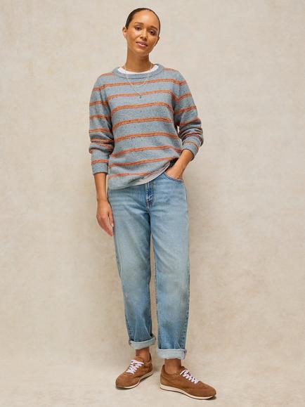 White Stuff Talia Striped Jumper, Blue