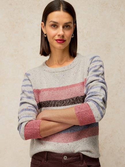 White Stuff Talia Stripe Jumper, Grey, Grey