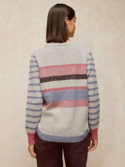 White Stuff Talia Stripe Jumper, Grey - view 2, Grey