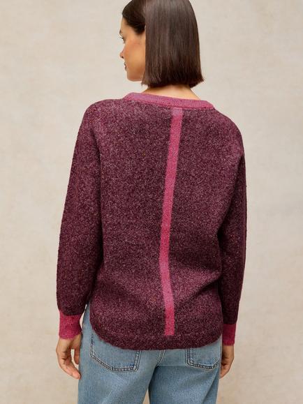 White Stuff Talia Knitted Jumper, Plum - view 2, Plum
