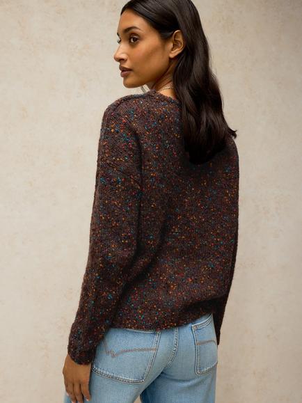 White Stuff Texture Jumper - view 2, Dark Brown
