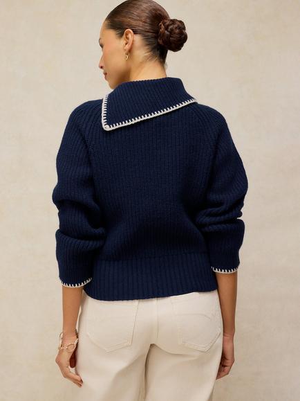 White Stuff Lambswool Rich Asymmetric Neck Jumper, Dark Navy - view 2, Dark Navy