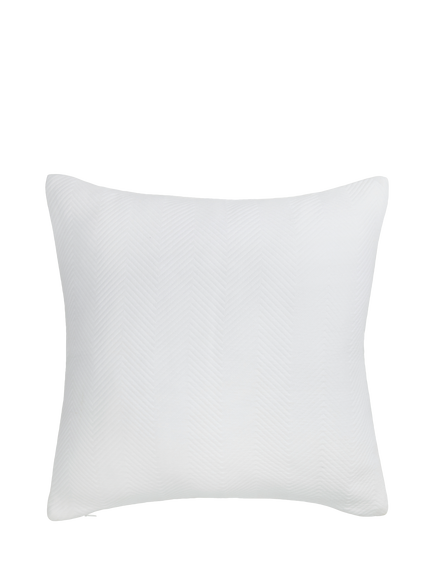 The White Company Mason Herringbone Cotton Cushion Cover, White, White