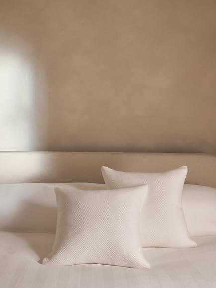 The White Company Mason Herringbone Cotton Cushion Cover, White - view 2, White