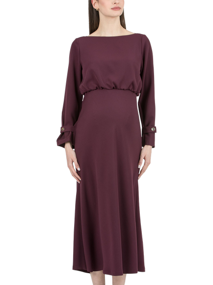 Attesa Chantal Maternity Midi Dress, Burgundy, Burgundy