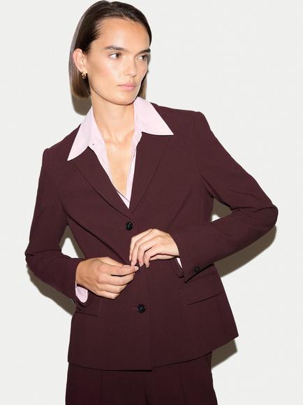 Jigsaw Modern Crepe Ellis Blazer, Burgundy, Burgundy