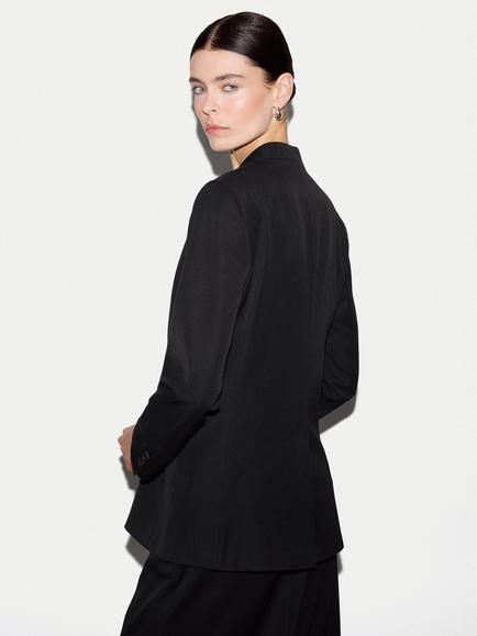 Jigsaw Tailored Collarless Blazer, Black - view 2, Black