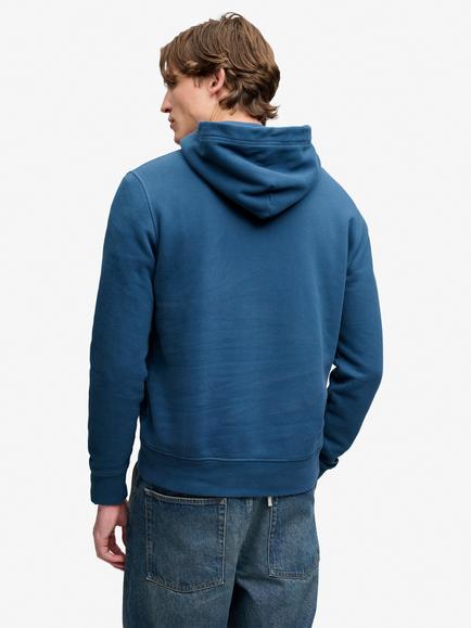 Superdry Cotton Rich Vintage Script Relaxed Hoodie, Skate Navy - view 2, Skate Navy