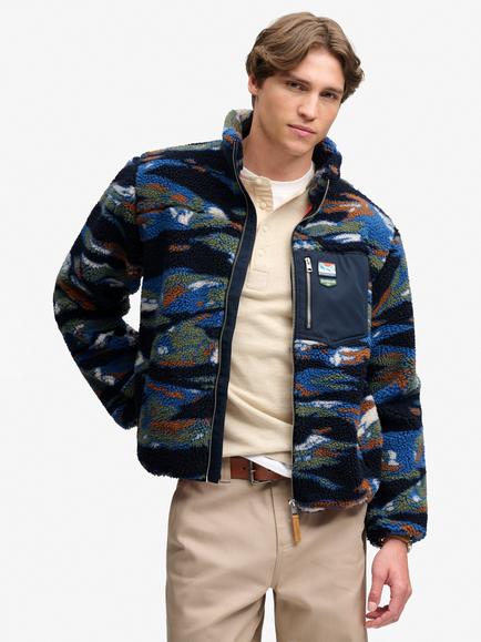 Superdry Terrain Fleece Jumper, Navy Terrain, Navy Terrain