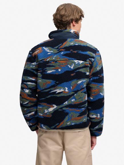 Superdry Terrain Fleece Jumper, Navy Terrain - view 2, Navy Terrain