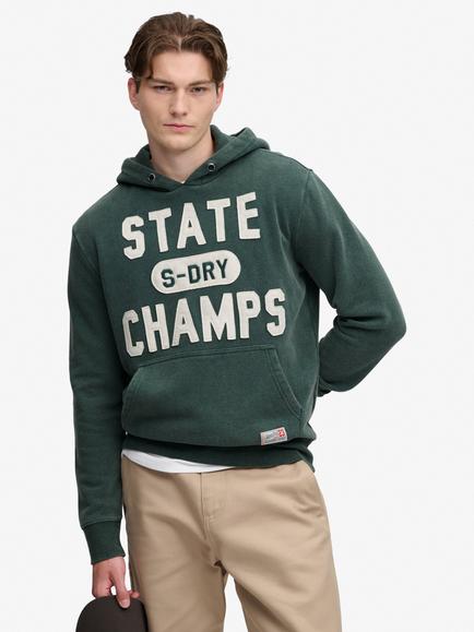 Superdry Cotton Rich Track Hoodie, Enamel Green, Enamel Green