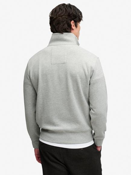 Superdry Cotton Rich Company Logo Half Zip Relaxed Sweatshirt, Grey Marl - view 2, Grey Marl