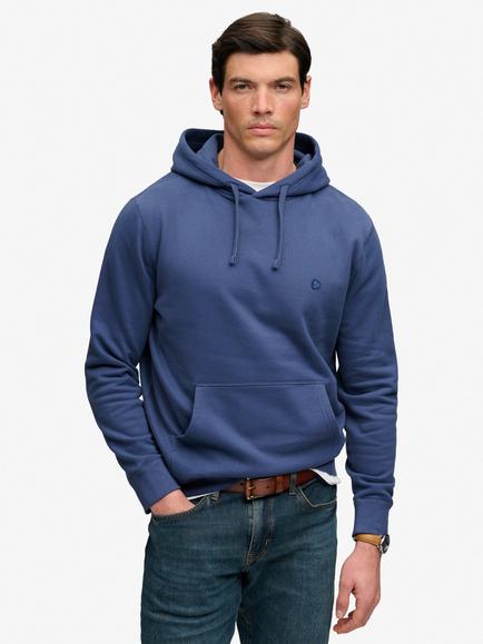 Superdry Cotton Blend Essential SD Co Logo Hoodie, Hampton Blue