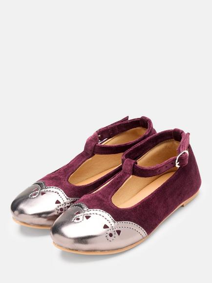 Angel & Rocket Kids' Skyla Faux Suede Shoes, Burgundy - view 2, Burgundy