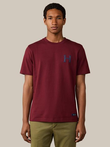 Hackett London Heritage Cotton Back Graphic T-Shirt, Oxblood Red, Oxblood Red