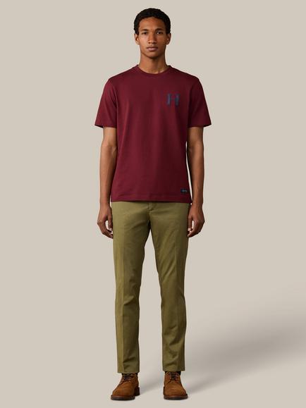 Hackett London Heritage Cotton Back Graphic T-Shirt, Oxblood Red - view 2, Oxblood Red