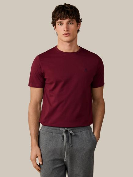 Hackett London Heritage Cotton Classic Fit H Logo T-Shirt, Oxblood Red