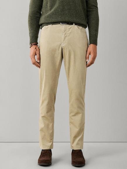 Hackett London Trinity Regular Fit 5 Pocket Pigment Corduroy Trousers, Off White