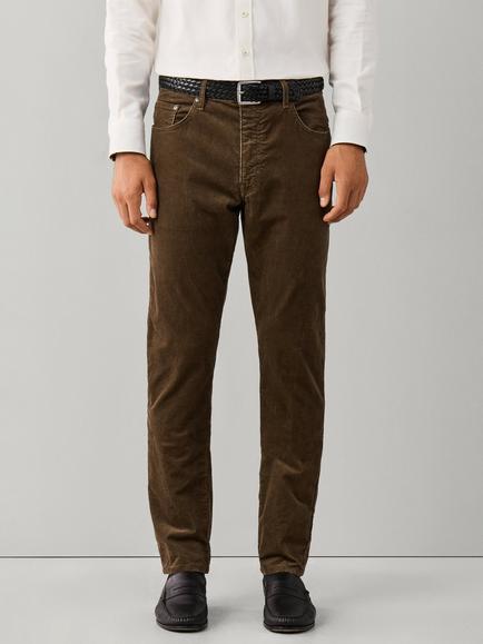 Hackett London Trinity Regular Fit 5 Pocket Pigment Corduroy Trousers, Putty