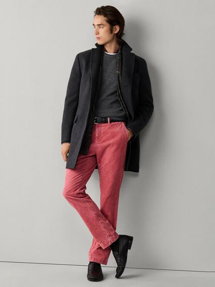 Hackett London Kensington Slim Fit Pigment Corduroy Chinos - view 2, Oxblood Red