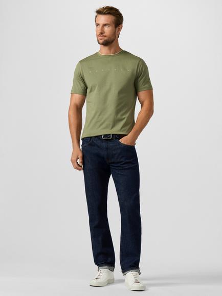 Hackett London Sport Essential Crew Neck Cotton T-Shirt - view 2, Military Olive Green