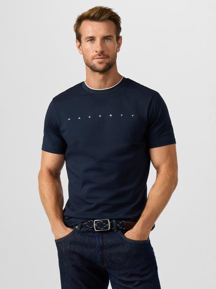 Hackett London Sport Essential Crew Neck Cotton T-Shirt, Navy