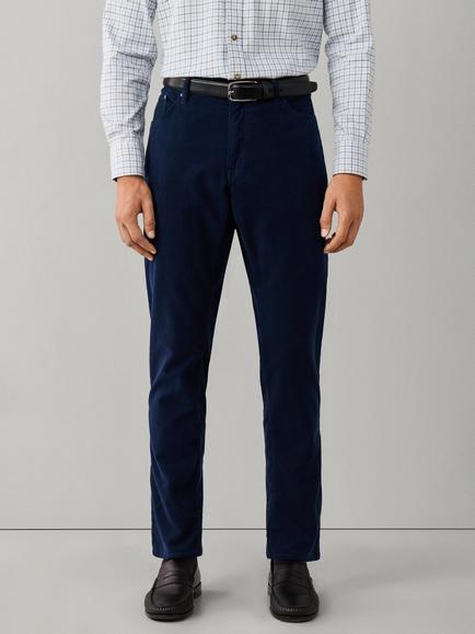 Hackett London Regular Fit Trinity Moleskin Trousers, Midnight Blue