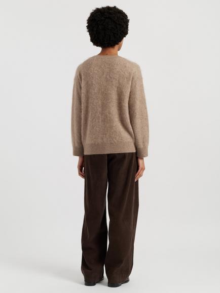 Chinti & Parker Brushed Cashmere Crew Neck Jumper - view 2, Warm Oatmeal
