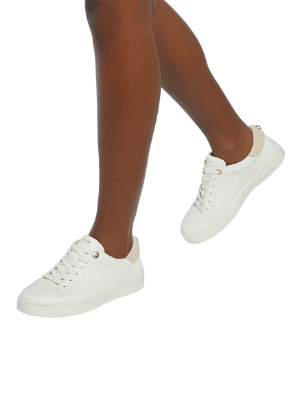 Dune London Emba Cupsole Lace Up Trainers, White - view 2, White