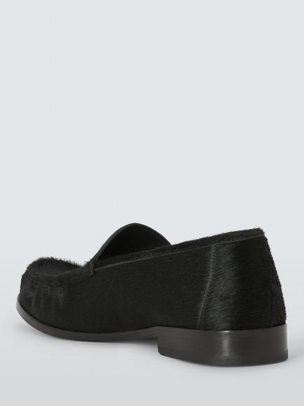 Grenson x clothsurgeon Norman Hair on Hide Leather Loafers, Black - view 2, Black