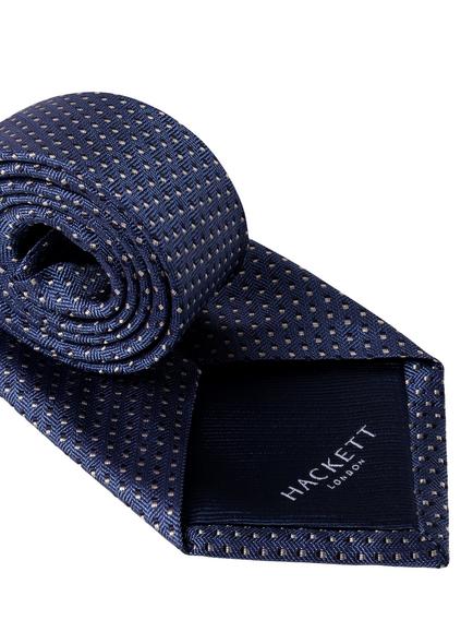 Hackett London Two Tone Dot Silk Tie - view 2, Soho Blue