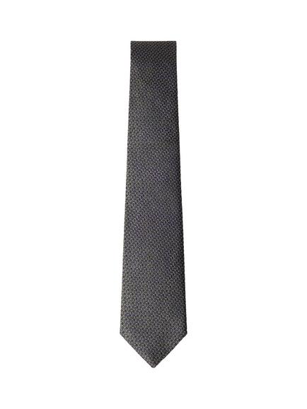 Hackett London Geometric Leaf Silk Tie, Olive Green