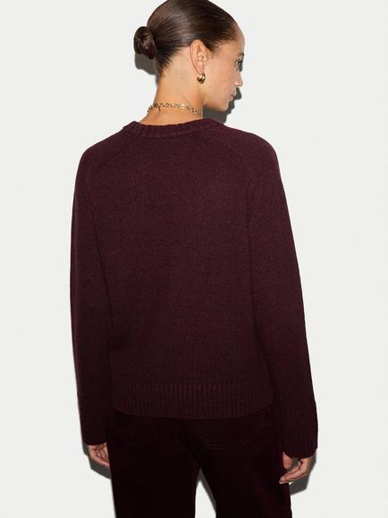 Jigsaw Wool Blend with Cashmere Saddle Jumper, Burgundy - view 2, Burgundy